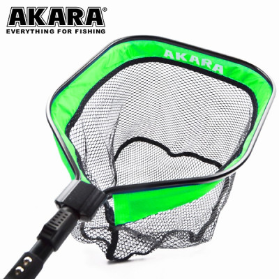 Подсачек Akara PF-21 зелёный 30х37 см, с резиновой сеткой - фото, цена в Магазин товаров для рыбалки и туризма - Fishers.by